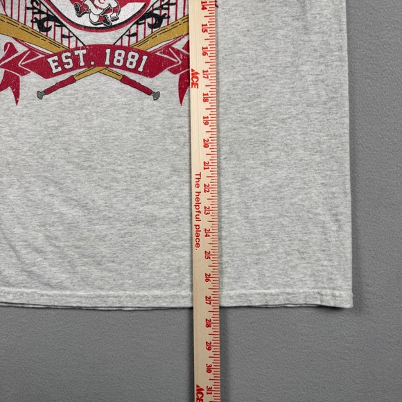 Vintage Cincinnati Reds MLB Graphic Cut Tag T-Shirt Mens Gray 1881 Tee L - Picture 6 of 7